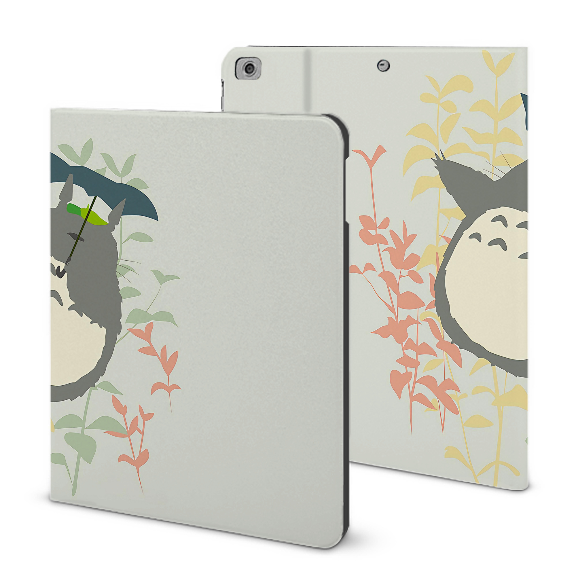 （画像用） となりのトトロ 草壁メイ 草壁サツキ My Neighbor Totoro Satsuki Kusakabe Mei Kusakabe IPad ケース ブック型 PUレザー TPU 耐衝撃 軽量 薄型 ペン収納なし 全面保護 IPad 各モデル対応